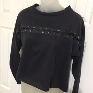 Enough About Me Small Sweat Shirt Gray Cropped